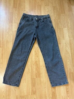 MANFINITY Men's Relaxed Fit Black Washed Jeans - Size M